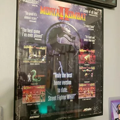 FRAMED Retro 1994 Mortal Kombat III 2 Video Game Wall Art - DISTRESSED  • $29