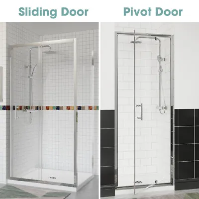 Sliding Pivot Door Shower Enclosure Walk In Cubicle 6mm Framed Glass Panel • £256.97