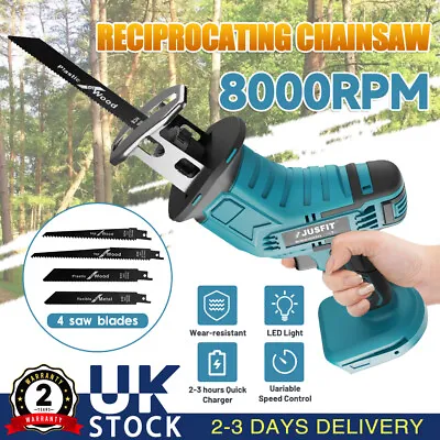 Electric Cordless Reciprocating Saw Saber Cutting Saw Kit For Makita 18V Battery • £19.46