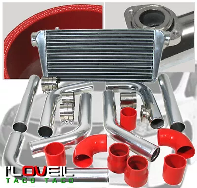 Diy Turbo Fmic 2.5  Intercooler Polish Piping Kit W/ BOV Flange For Eclipse 4G63 • $244.99