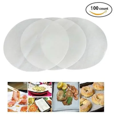 100 X 18cm (7 ) Non Stick Round Greaseproof Parchment Paper Cake Tin Liners • £3.39