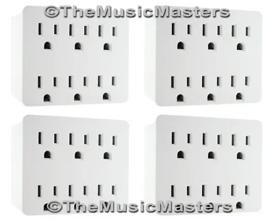 (4) Electrical Socket 6-Way Power Splitter 6 Outlet AC Wall Plug Adapter Cover • $23.89