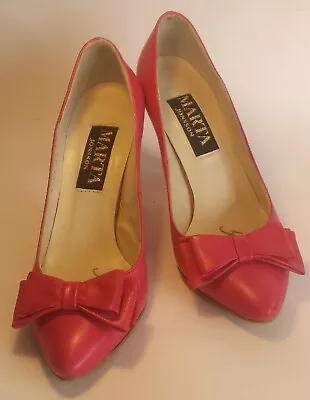 Marta Jonsson Size 3 Pink Court Shoes Bows Vintage. G3403232363 • £29.99