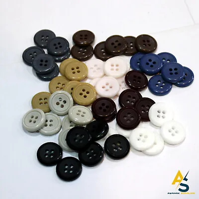 10 X Buttons 15mm Shirt Cardigan Trouser Coat Arts Crafts Sewing Round Brace • £1.99