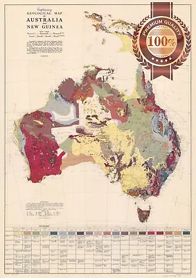 Geological Map Of Australia 1952 Vintage Aus Wall Chart Print Premium Poster • $109.95