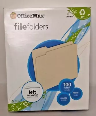 Office Max File Folders Manila 100 Count New Old Stock • $5
