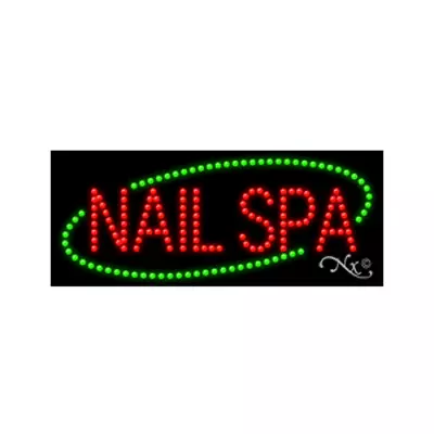 NEW  NAIL SPA  W/BORDER 27x11 SOLID & ANIMATED LED SIGN W/CUSTOM OPTIONS 20585 • $284