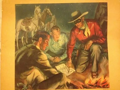 Tonto Dan Reid And The Lone Ranger Merita Bread Color Picture 1948 • $400