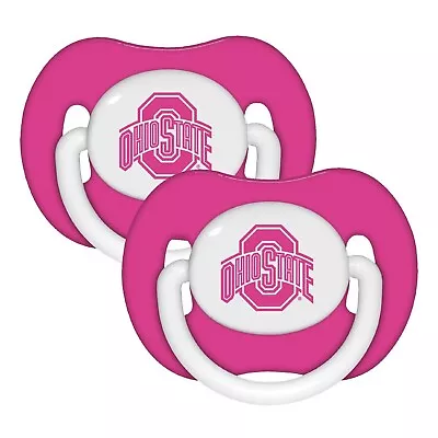 NCAA Ohio State Buckeyes Pink Orthodontic Pacifiers (2-Pack) • $9.99