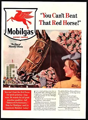 1940 MOBIL Horse AD Frederic Stanley Vintage Print Art Gasoline Mobilgas • $10.99