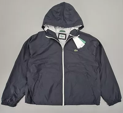 Lacoste Mens Jacket Navy Blue 56 XL Water Repellent Nylon Windbreaker BH2508 • £79.99