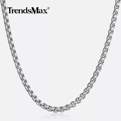 18-24 Inches Round Box Link Chain Stainless Steel Necklace Men Women 2/3/4mm • $6.99