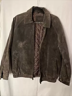 Knightsbridge Mens Dark Brown Suede Leather Jacket Size Small • $25