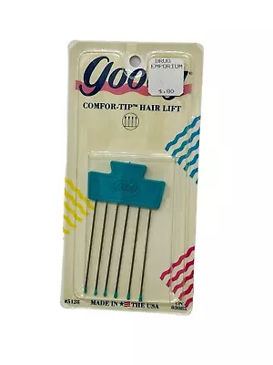 Vintage 1989 Goody Comfor-Tip Hair Lift Turquoise Blue Comfort-tip Pick Comb NOS • $29