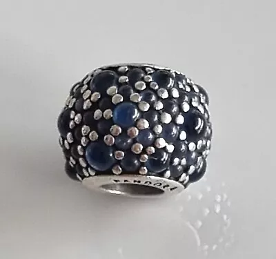 $44 • Buy Pandora Blue CZ Shimmering Droplet Cubic Zirconia Silver Charm 791755 Free Post 