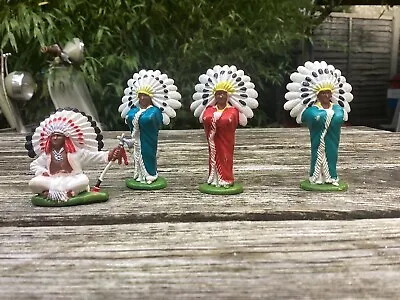 4 Britains Native  American Indians Figures 70s 80s Retro Toy • £5
