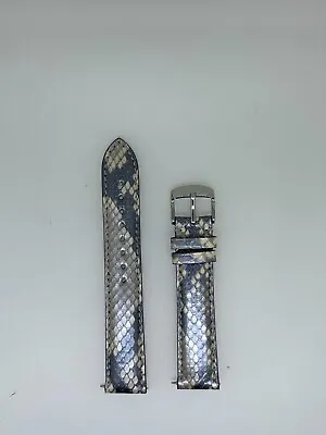 Fits Michele Silver Snakeskin Watch Band Strap 18MM X 16MM • $39