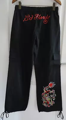 Ed Hardy X Urban Outfitters Black Dragon Cargo Trousers S New With Tags Designer • £21