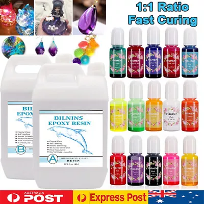 1:1 Epoxy Resin Casting Ultra Clear Crystal Craft Liquid 15 Color Pigment Kit • $19.99
