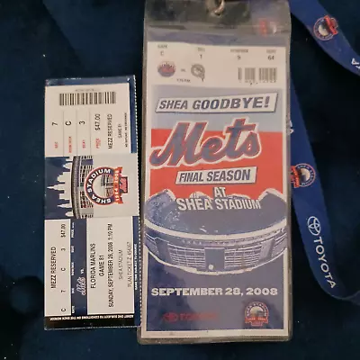 New York Mets - Shea Stadium Final Game Program Ticket Stub & Lanyard • $95