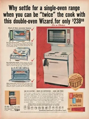 1966 Western Auto Wizard Double Oven Gas Or Electric - Vintage Advertisement • $12.47