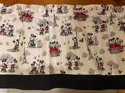 Mickey Minnie Mouse Black Kitchen Bedroom Window Topper Treatment Valance Decor • $17.99