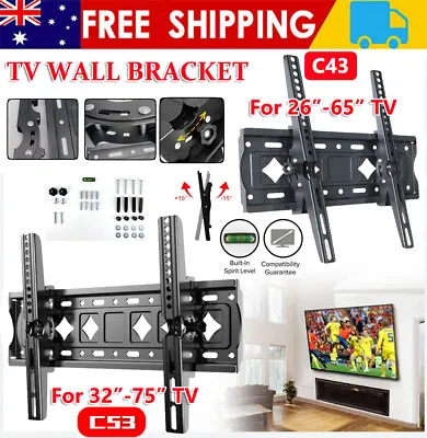 $27.50 • Buy TV Wall Mount Bracket Tilt Slim LCD LED 26 32 40 42 47 50 55 60 65 70 75 Inch AU