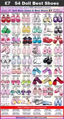 *£7 - 54 Pairs 18  Doll BEST Shoes Mary Janes. 10% Off. Our Generation Baby Born • £7