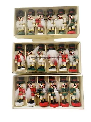 Pier 1 Imports Mini Nutcracker Wooden Figurines Christmas Ornaments Set Of 18 • $28