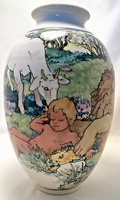 $250 • Buy Large EILEEN RICHARDSON Studio Art Vase  Peaceable Kingdom  Signed & Dated 1981