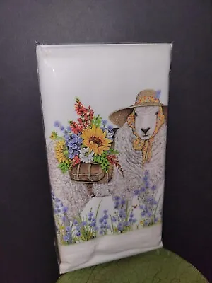 Mary Lake Thompson Sheep With Hat And Flowers  Kitchen Flour Sack Towel • $10.50