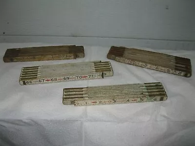 Lot Of 4 Vintage Rulers Folding Tape Measures Antique Wood Ruler Measure Sticks • $17.50
