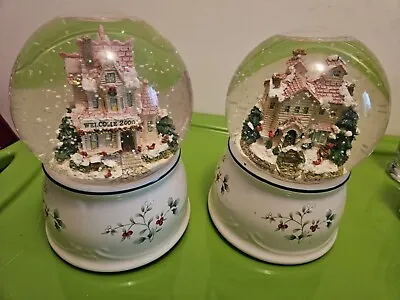 2 Pfaltzgraff Winterberry Musical Snow Globes • $30