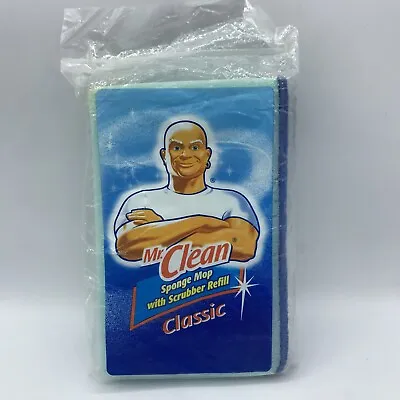 Mr Clean Classic Blue Sponge Mop With Scrubber Refill NEW • $6.99