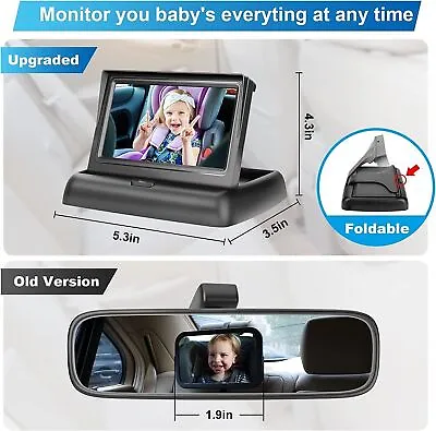 4.3  HD Screen Rear Mirror Camera Car Back Seat Baby Monitor Night Vision Video • $24.99