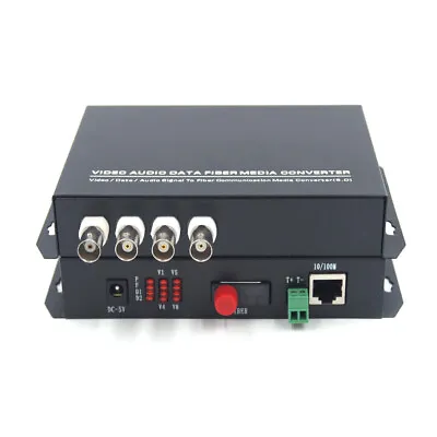 Premium 4CH Video Ethernet Over Fiber Optic Media Converters FC For Camera CCTV • $135