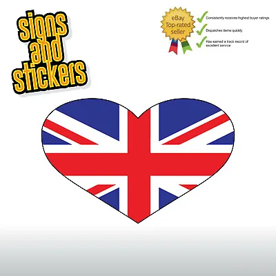 35mm X 25mm X50 Great Britain Heart Shape Union Jack Stickers Labels • £3.50