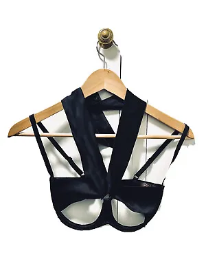 Coco Le Mer Half Cut Out Black Silk Bra  Size 32DD- NWOT • £55