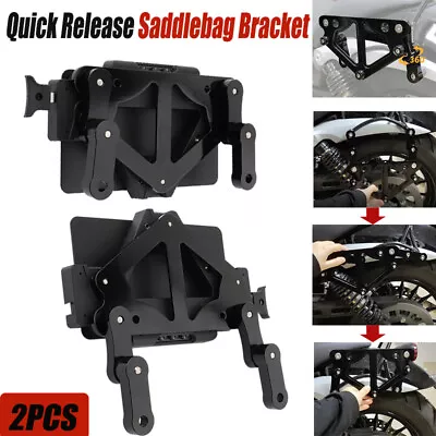 Universal Motorcycle SaddleBag Brackets Quick Release Lockable Mounting System • $121.98