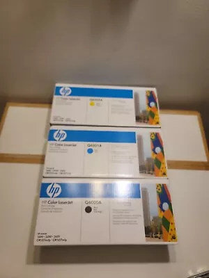 HP Laserjet Toner Q6000A-Q6002A 3 Toners(Y-C-B) NEW  • $100