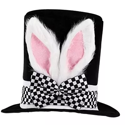  Easter White Rabbit Black Costume Top Hat Easter Bunny Ear Top Hat Cute Bunny  • $31.08