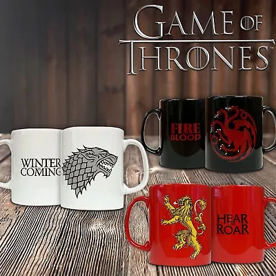 Official Game Of Thrones Ceramic Coffee Tea Mug Cup Lannister Stark Targaryen • £9.98