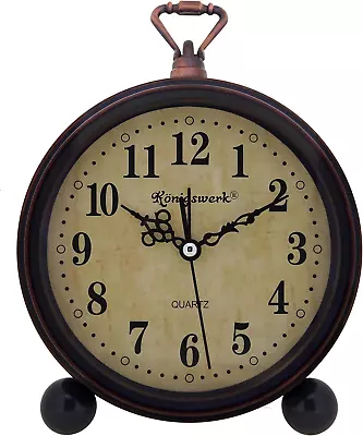 Vintage Alarm Clock Analog Silent Small Bedside Desk Clock Battery Operated For • $19.06
