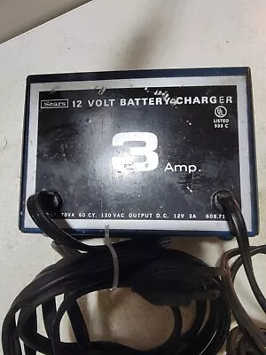 Vintage Sears Tools 3 Amp 12 Volt Battery Charger 608.71673 • Tested WORKS - USA • $37.80