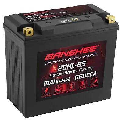 Banshee YTX20L-BS YTX20HL-BS Lithium LiFePO4 Motorcycle Battery12V 18Ah550CCA • $181.25