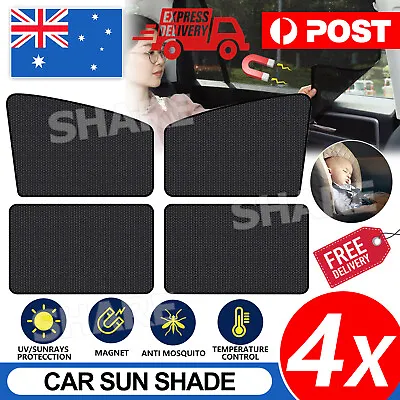 4x Magnetic Car Window Sun Shade UV Protection Front+Rear Side Window Curtain AU • $12.95