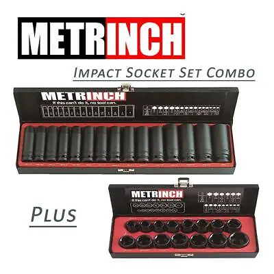 Metrinch 1/2  Dr Impact Socket Set Combo MET-2450 + MET-2400 30pc Set Total • $289.47
