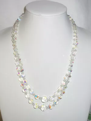 VTG Laguna Necklace Double Strand Austrian Crystal AB Necklace (b15) • $25