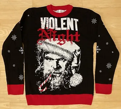 Small 38  Inch Chest Violent Night Ugly Christmas Sweater Jumper • £29.99