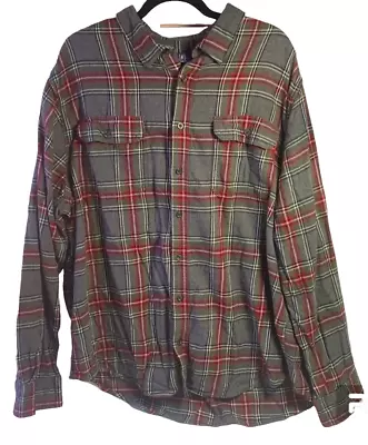 Mens 3XL? Big & Tall Grey & Red Plaid Flannel Shirt • $10